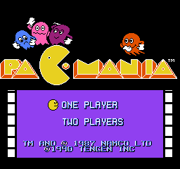 Pac-Mania (USA) (Unl) Title Screen